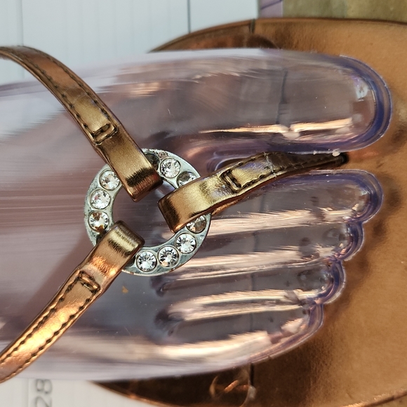 Moda, Women's Browns bronze, 1.5" heels, jeweled slip-on Sandal slides. Size 10M - Picture 10 of 10